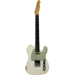 (DEMO) Fender Custom Shop '63 Telecaster Relic Electric Guitar - Aged Olympic White